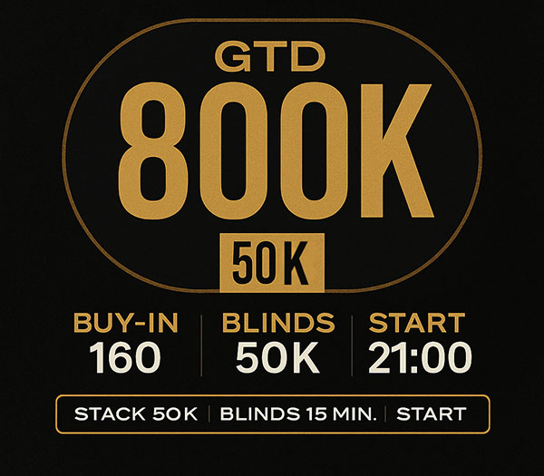 Suprema Poker Series Main Event 14 сентября — GTD 800K, бай-ин 160, стартовый стек 50K, уровни по 15 минут